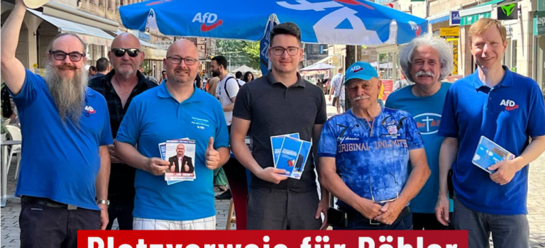 Infostand am 15. Juli 2023, wieder viel Zuspruch – Platzverweis für Pöbler