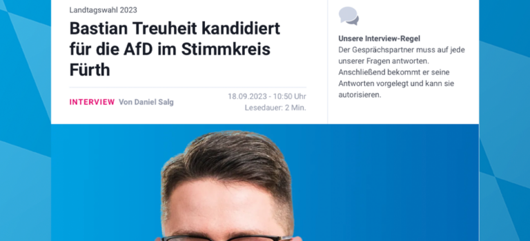 t-online: t-online stellt die Direktkandidaten vor. Bastian Treuheit kandidiert im Stimmkreis Fürth für die AfD