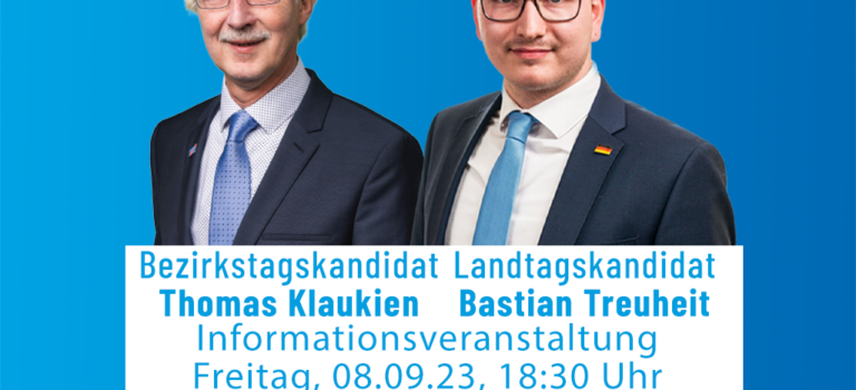 Informationsveranstaltung am 08.09.23: „Ihre Alternative für Fürth“ mit Bastian Treuheit